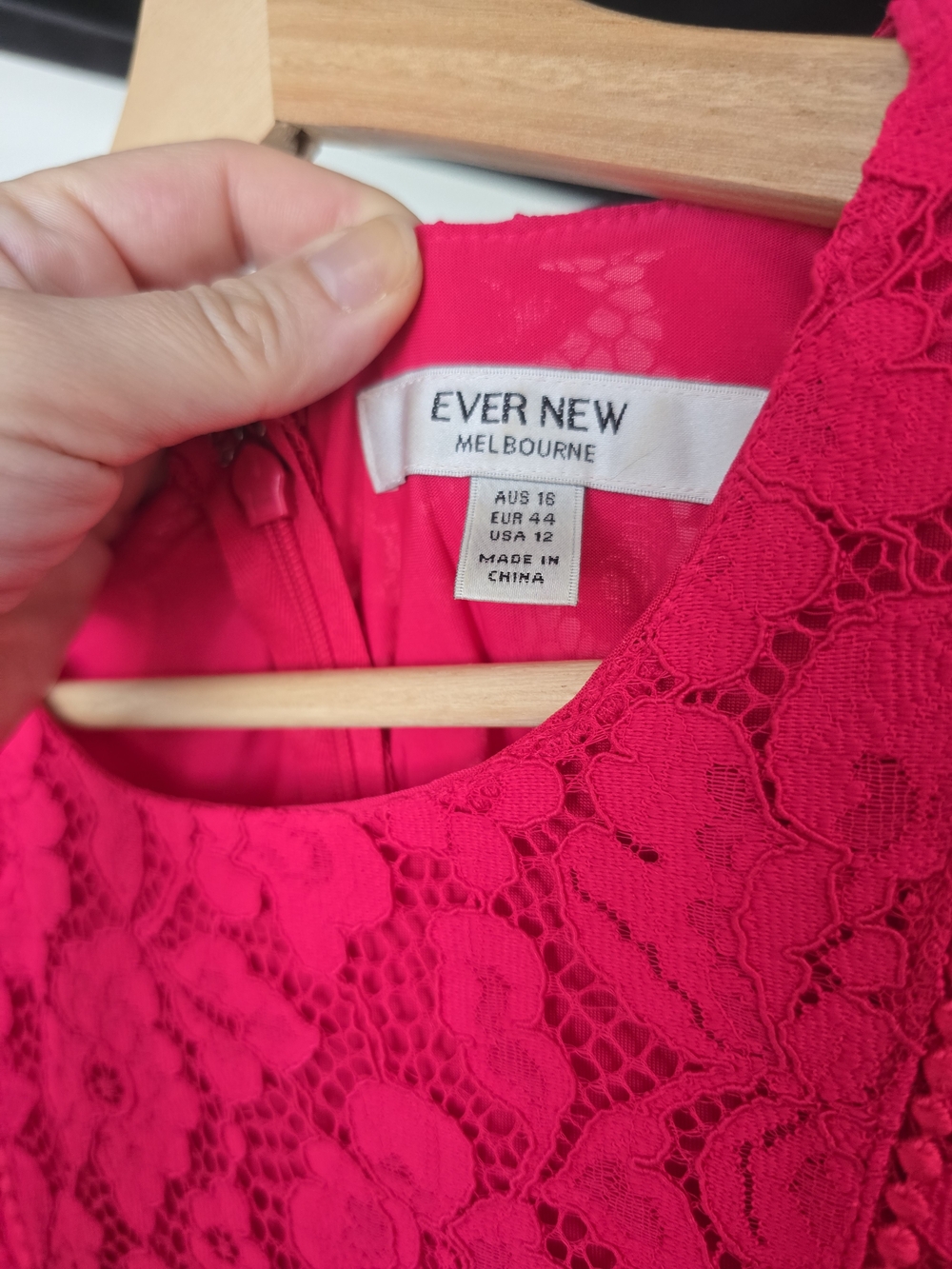 Ever New Milly Lace Trim Mini Dress Bright Rose Pink Puff Sleeve - Picture 9 of 12